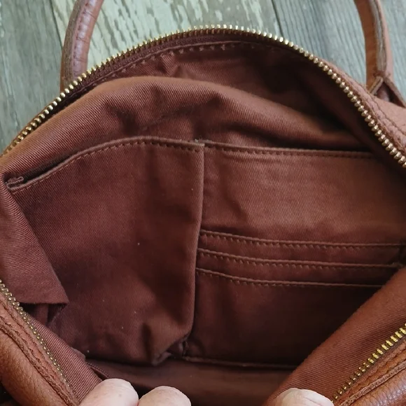 Fossil Tan Leather Satchel - Picture 12 of 16